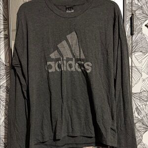 Adidas Men's Charcoal Long Sleeve Tee